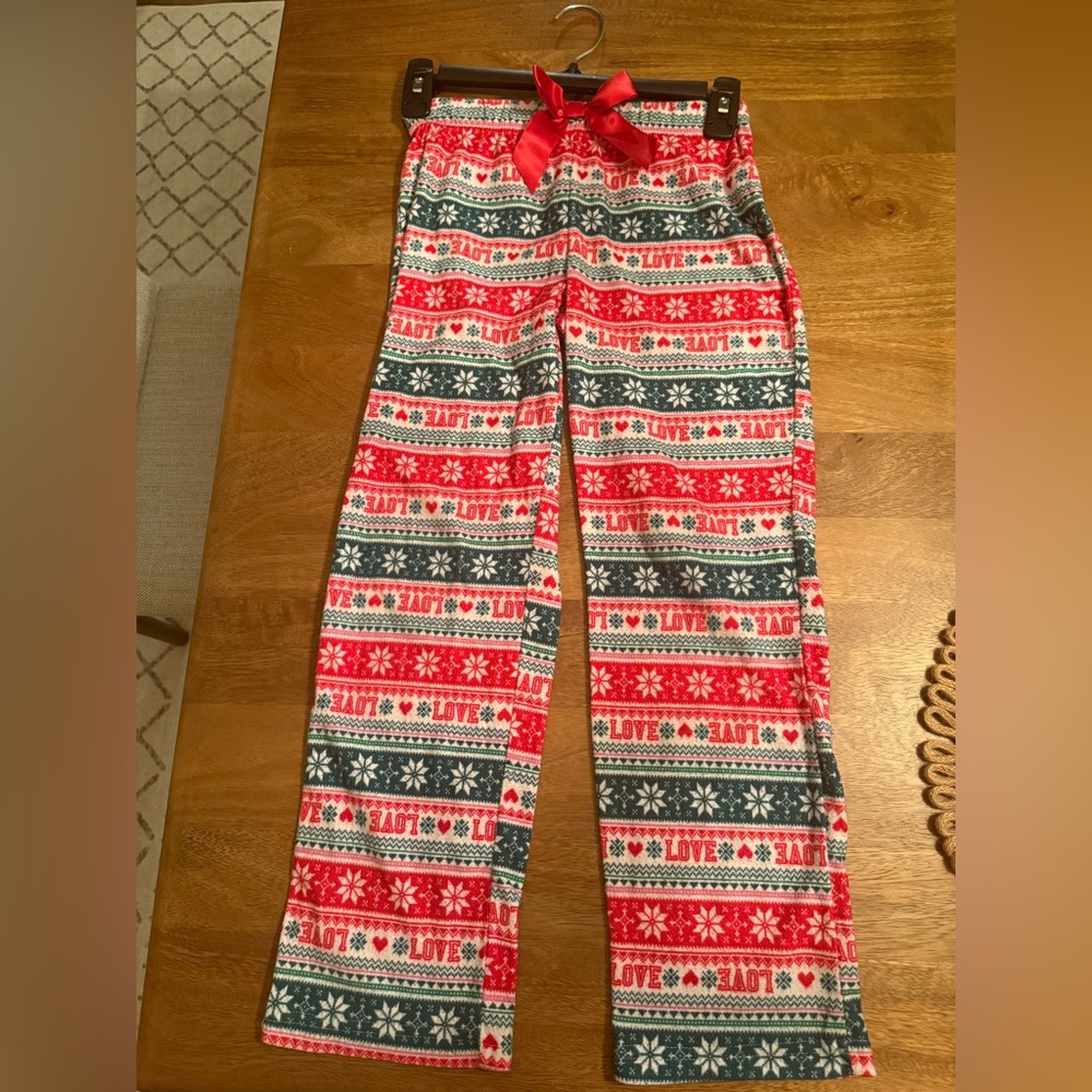 Max and Olivia Red and Green Festive Pajama Pants